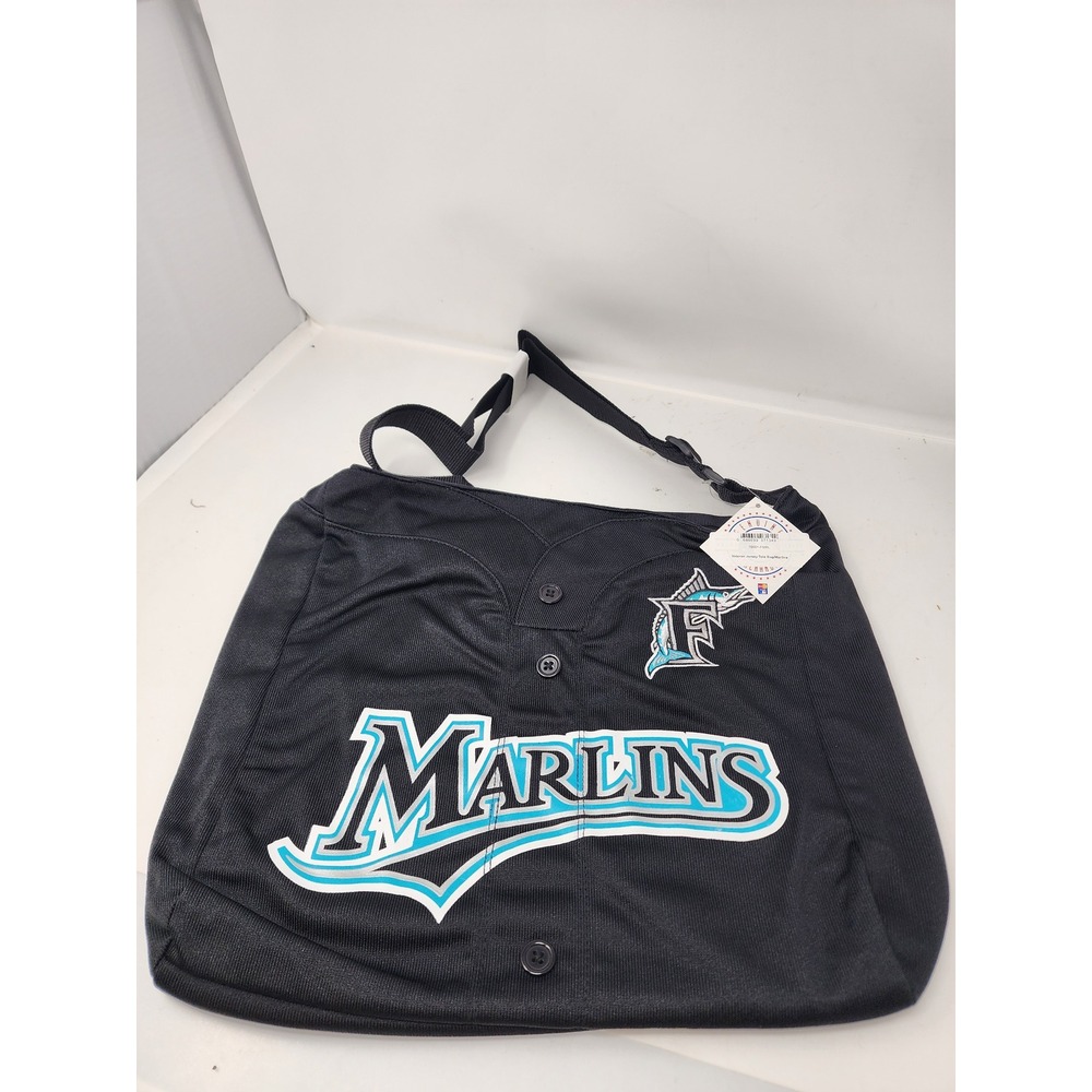 Littlearth Womens Florida Marlins Jersey Tote Bag Black Mesh Casual Size OS